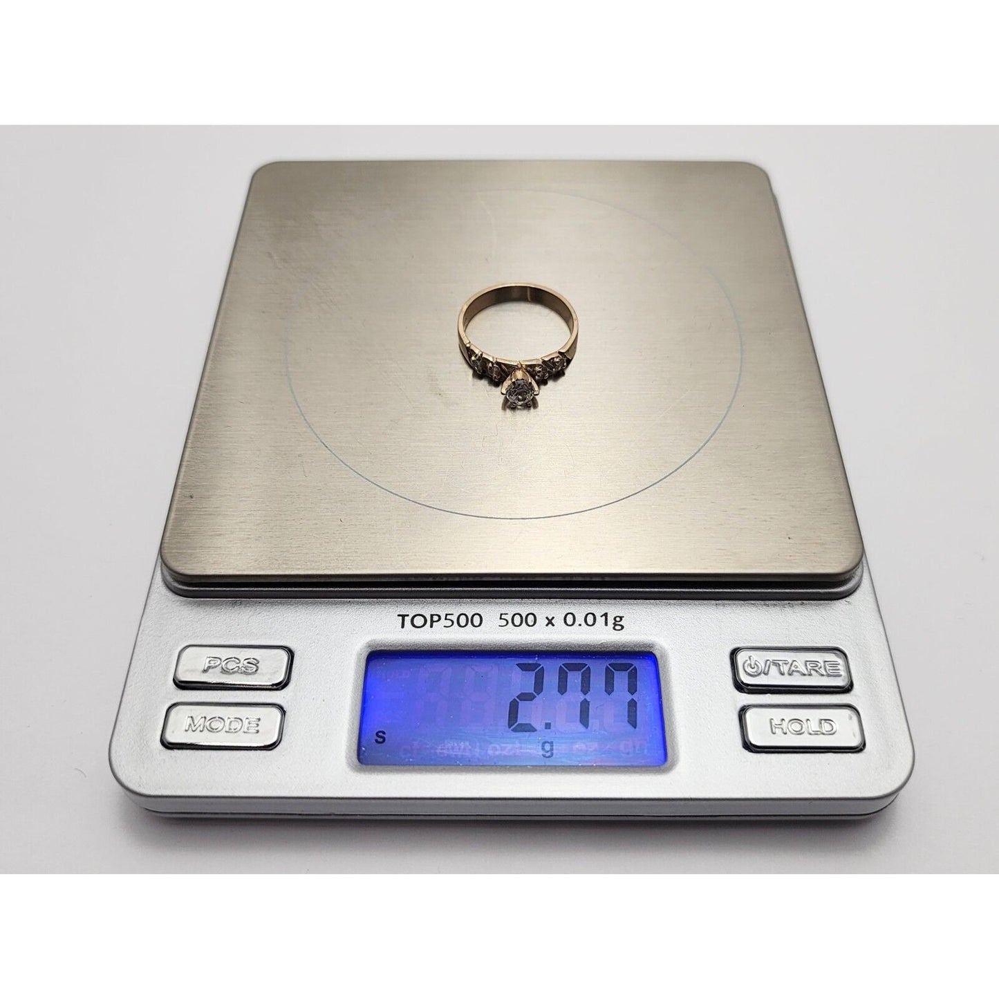 14K Yellow Gold Ladies Cubic Zirconia Engagement Ring