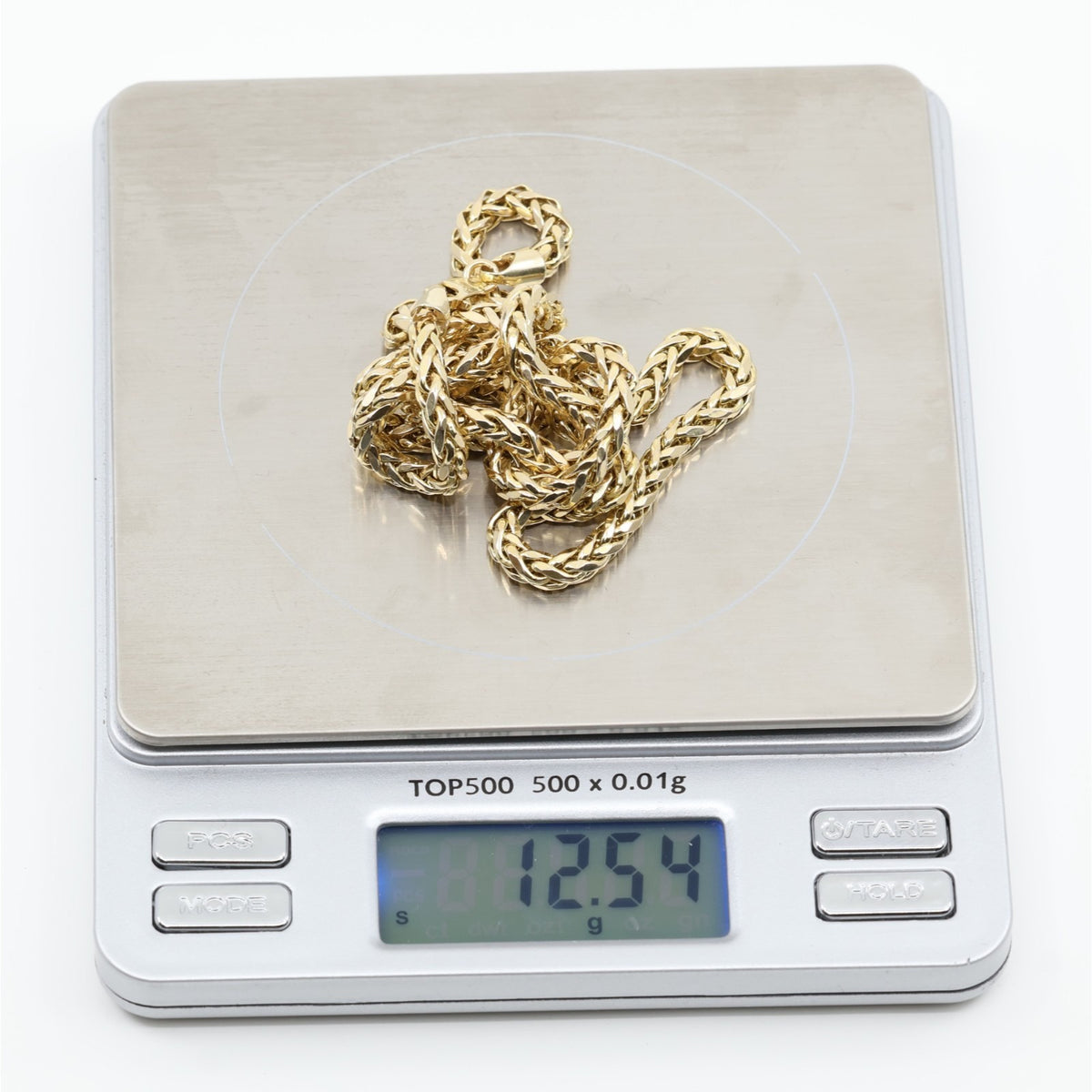 10K Yellow Gold Rounded Franco Link Chain Necklace