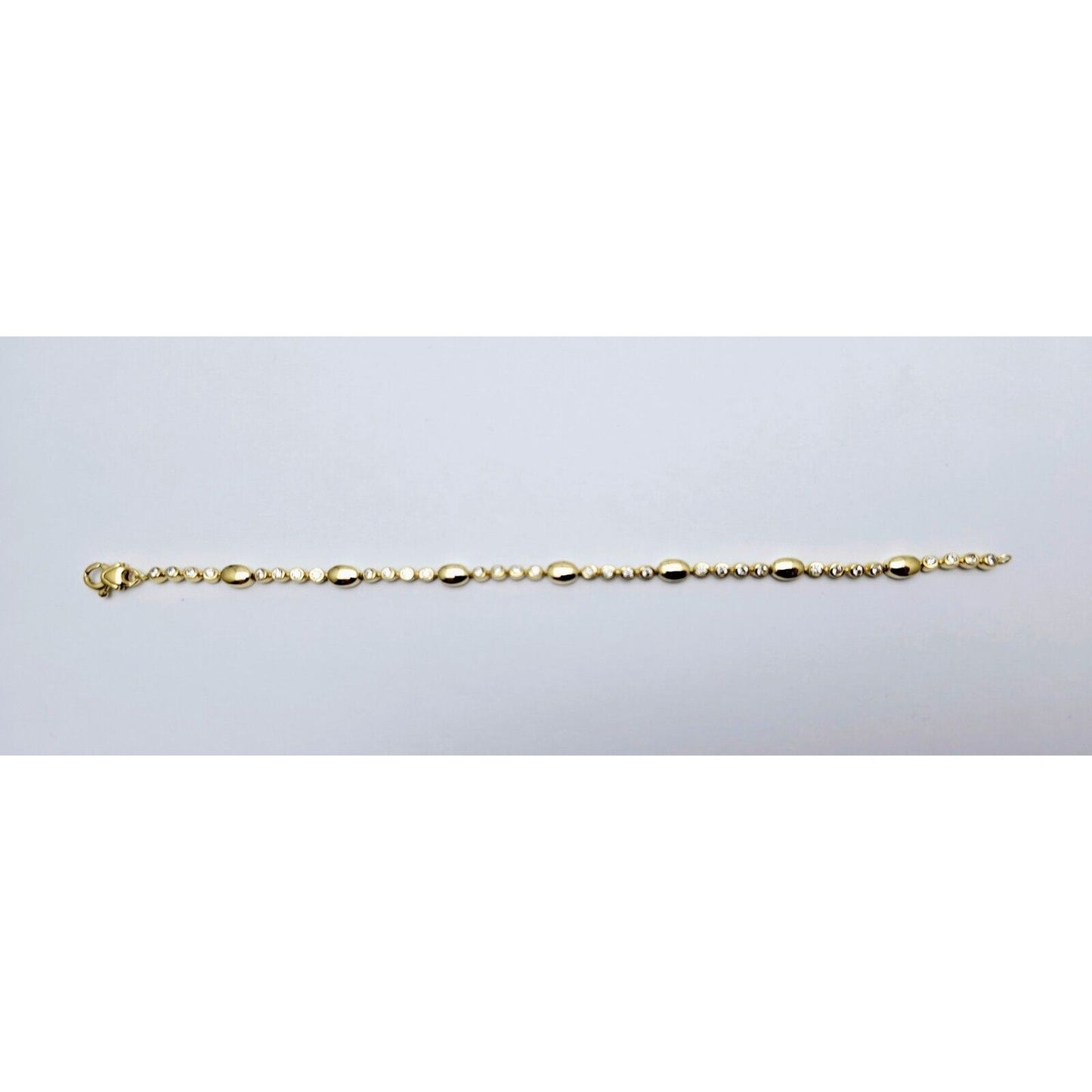 14K Yellow Gold CZ Tennis Link Bracelet