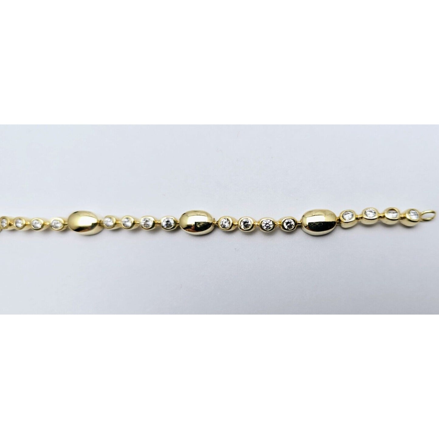 14K Yellow Gold CZ Tennis Link Bracelet