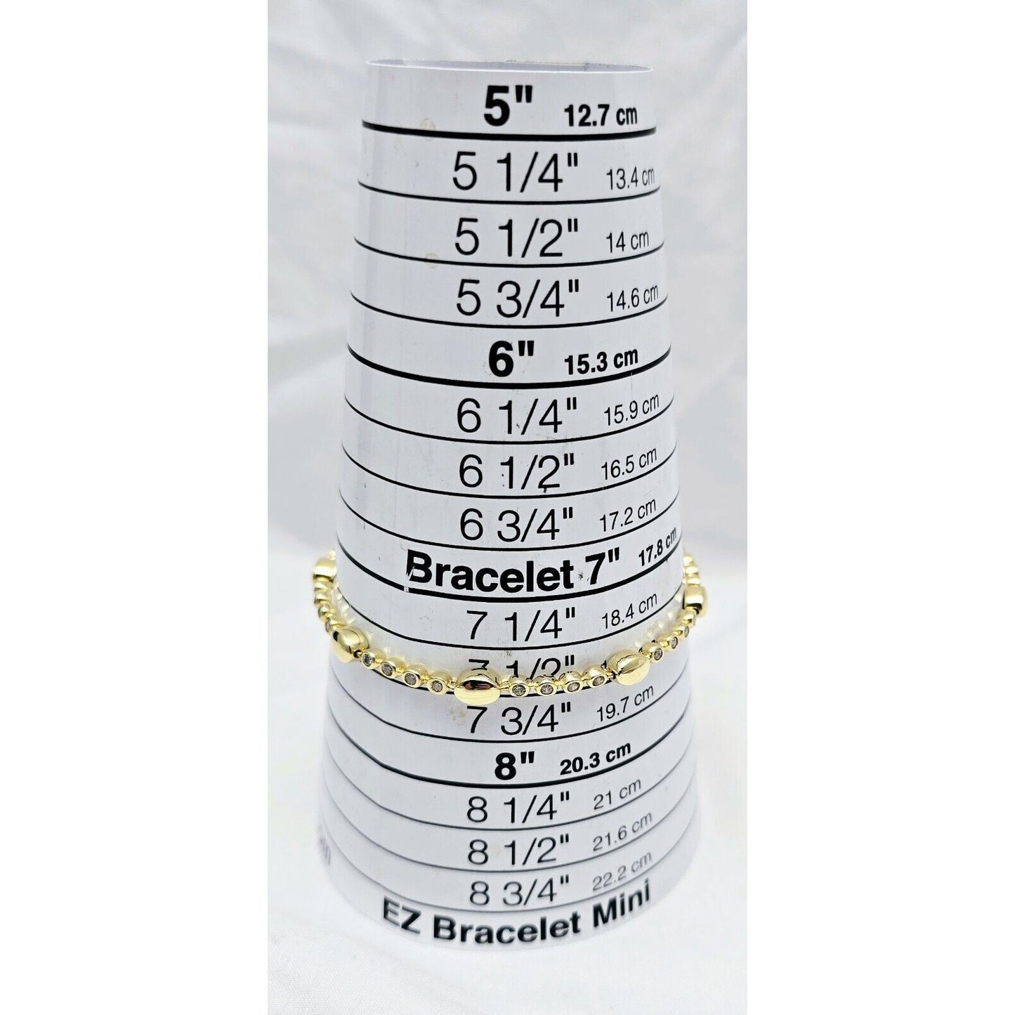 14K Yellow Gold CZ Tennis Link Bracelet