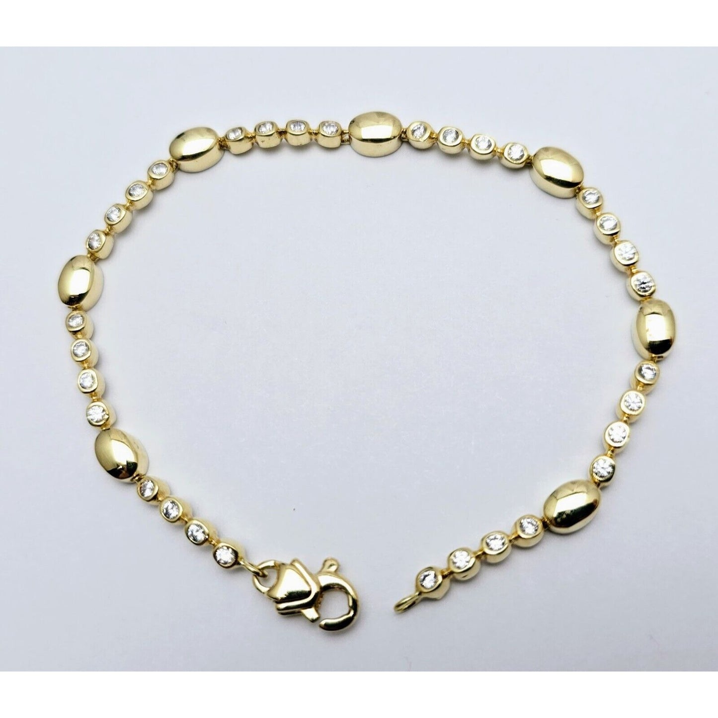 14K Yellow Gold CZ Tennis Link Bracelet