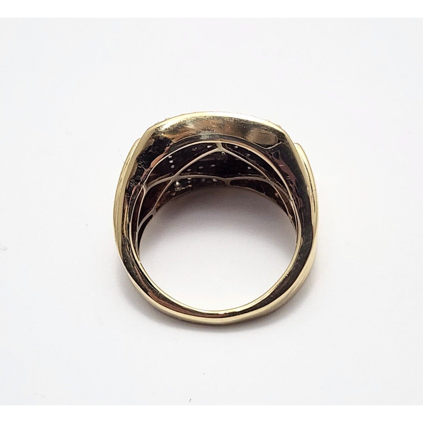 10K Yellow Gold Men's Diamond Cluster Ring