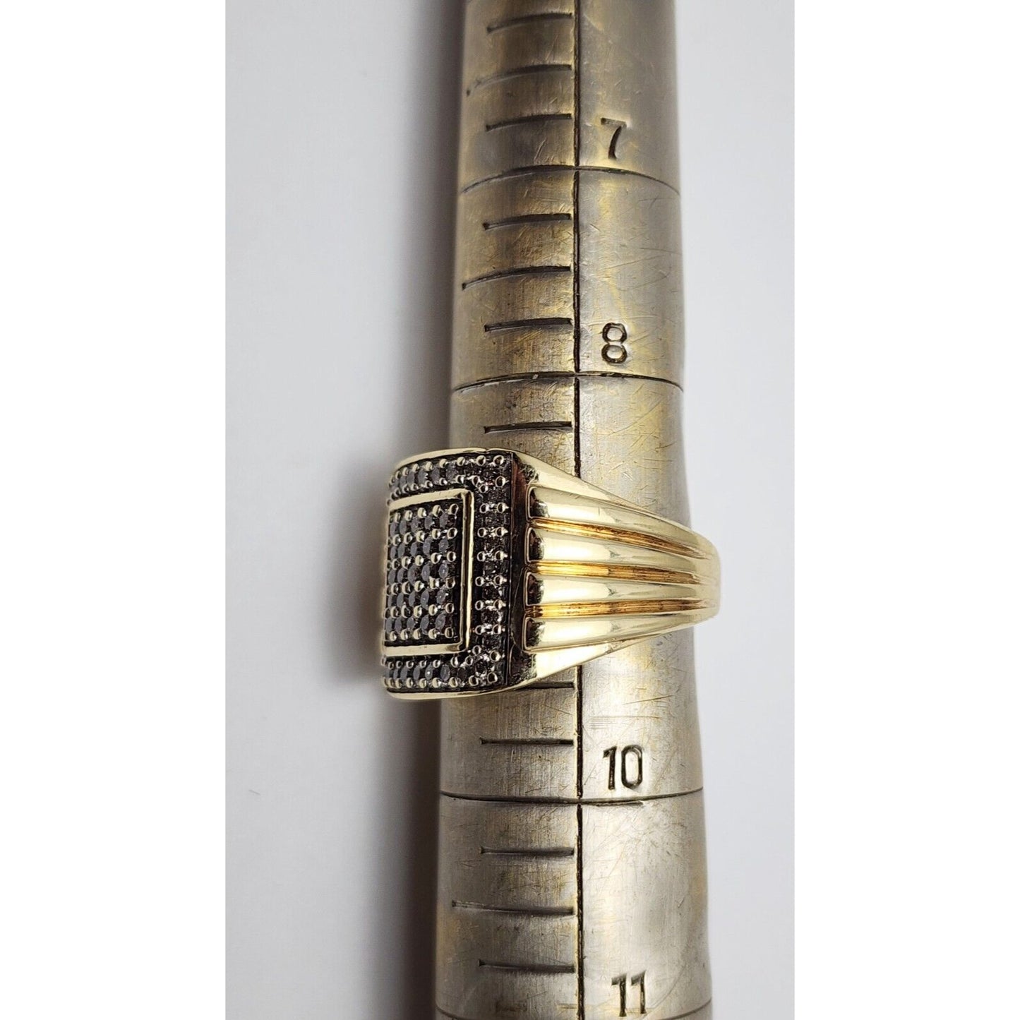 10K Yellow Gold Men's Diamond Cluster Ring