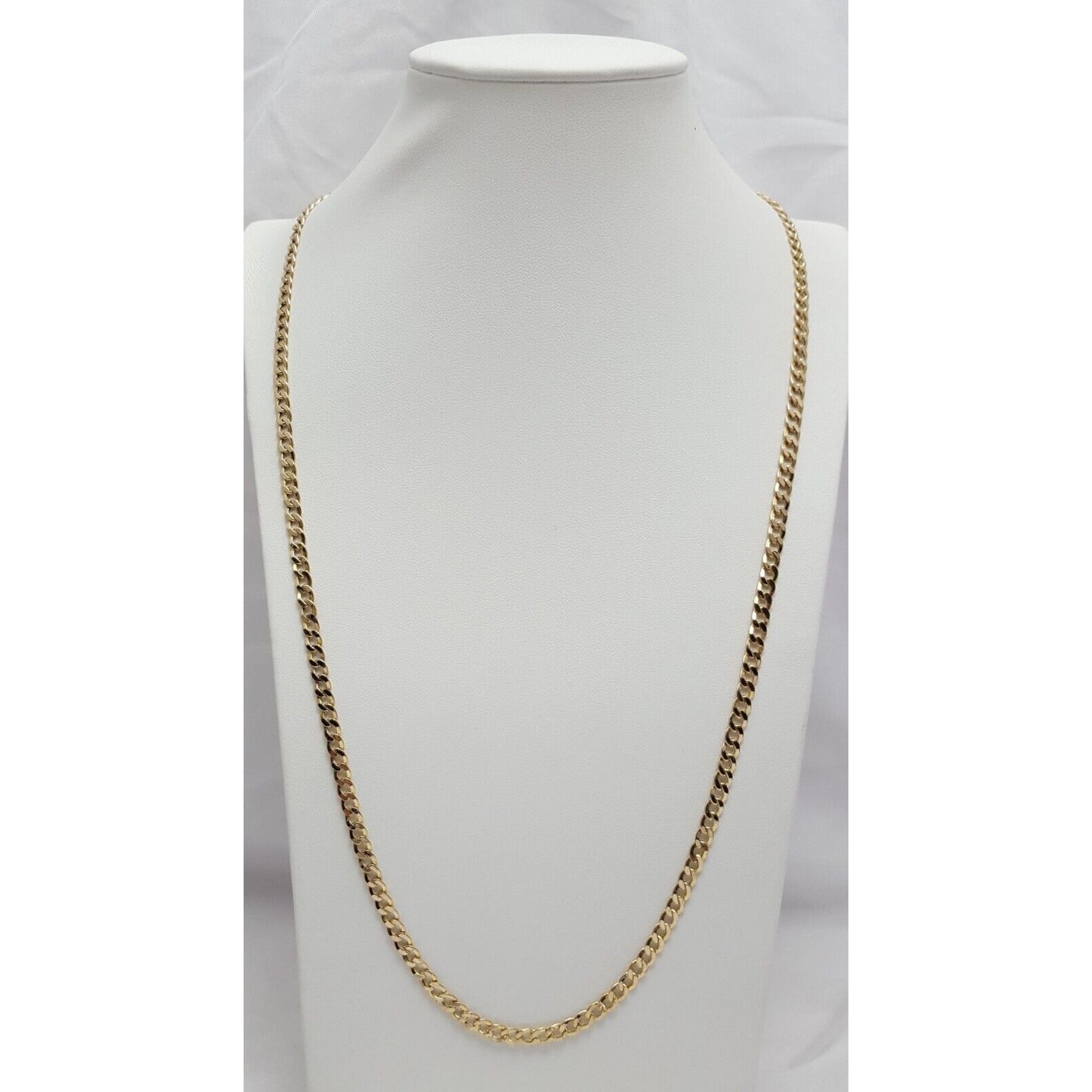 14K Yellow Gold Cuban Link Chain Necklace
