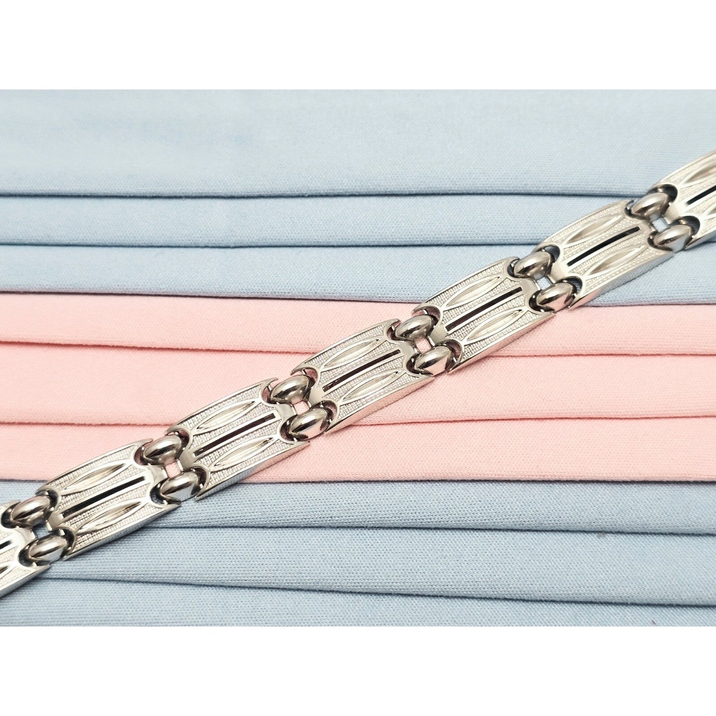 14K White Gold Custom Link Bracelet