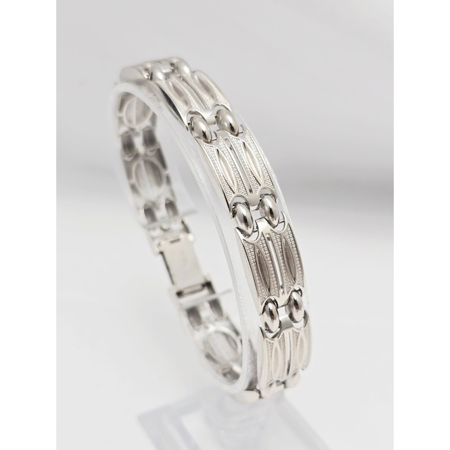 14K White Gold Custom Link Bracelet
