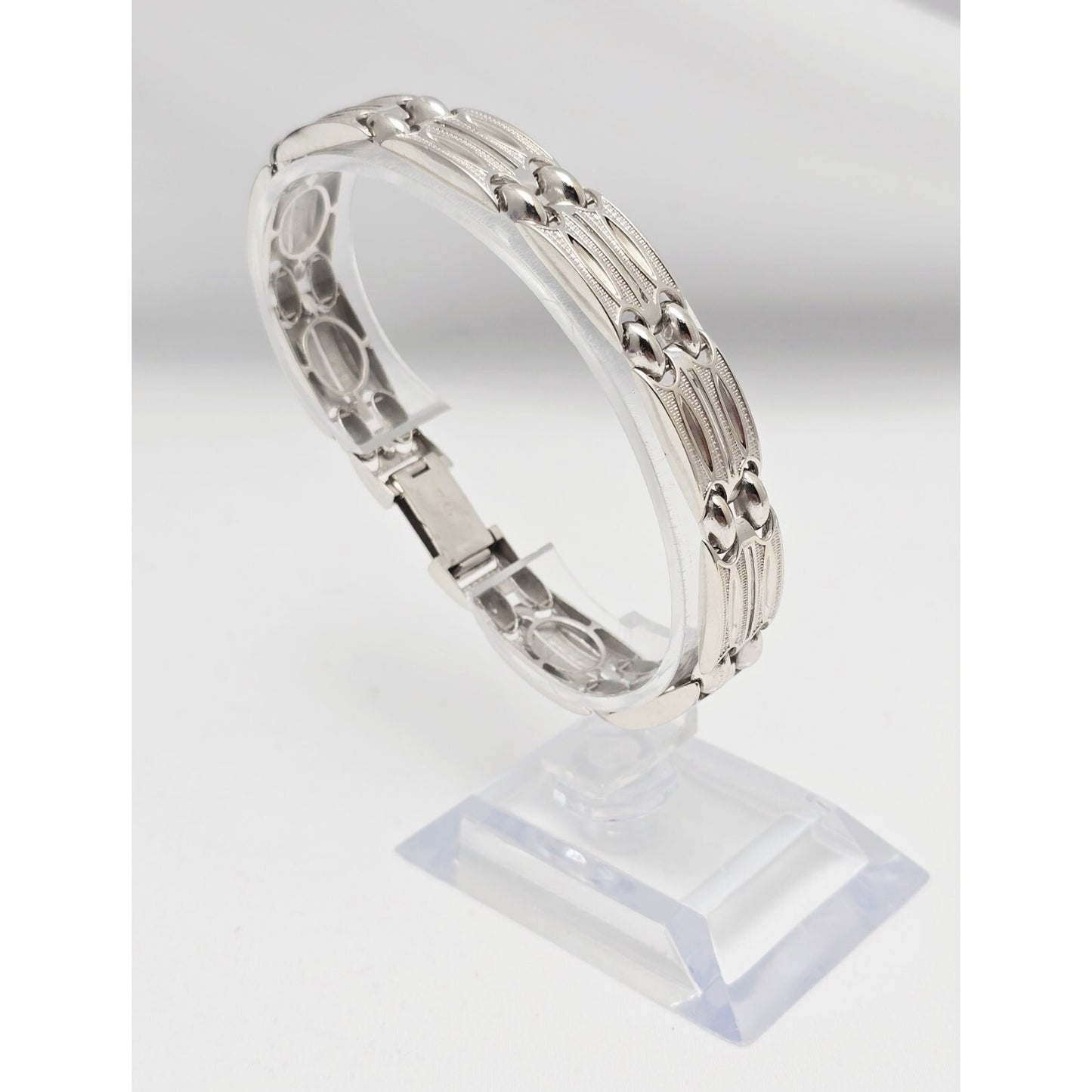 14K White Gold Custom Link Bracelet