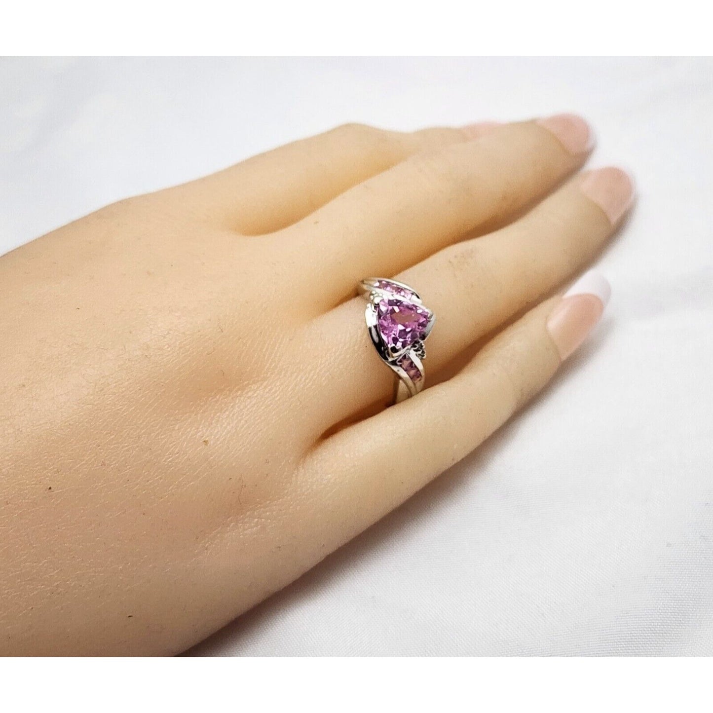 10K White Gold Tourmaline & Diamond Ring