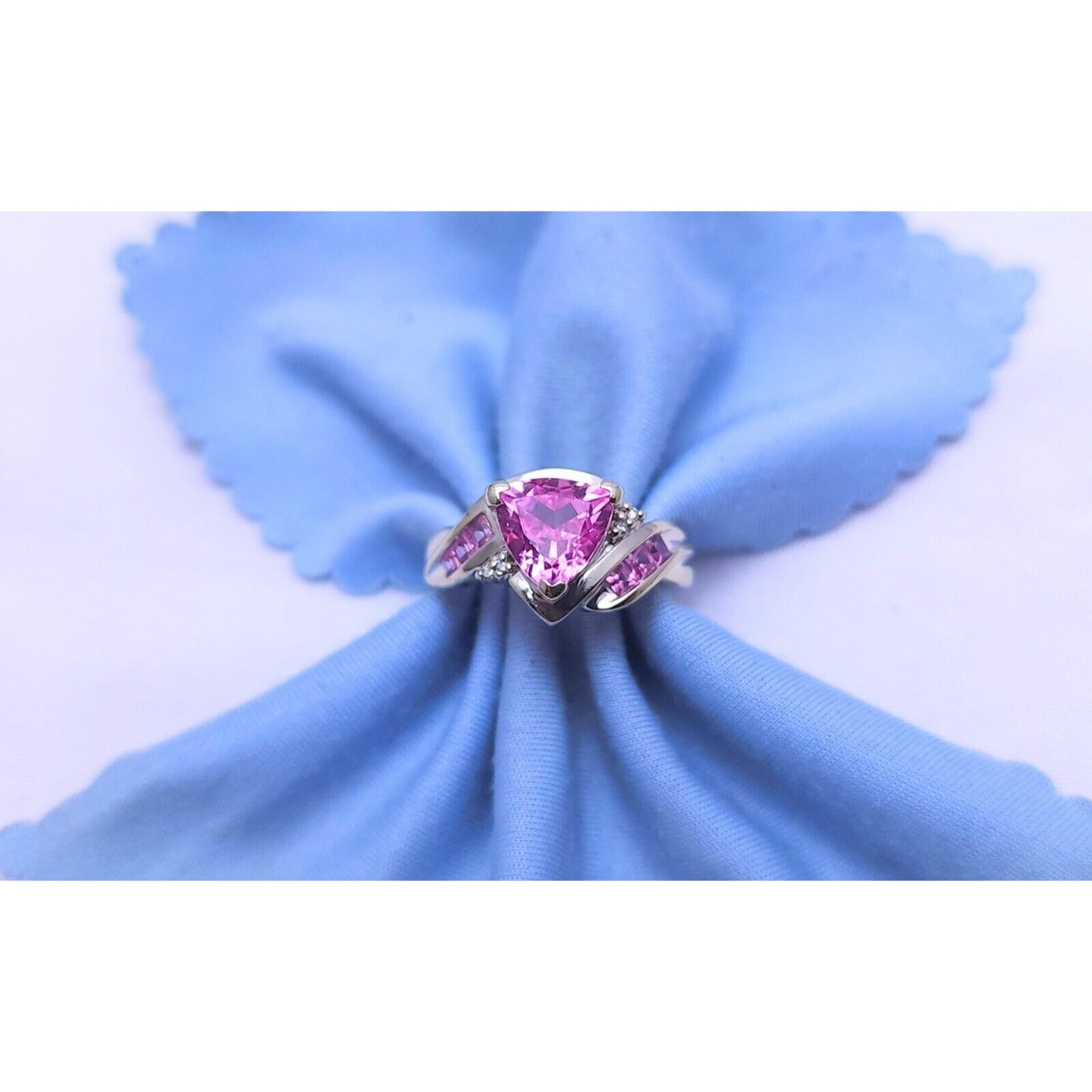 10K White Gold Tourmaline & Diamond Ring