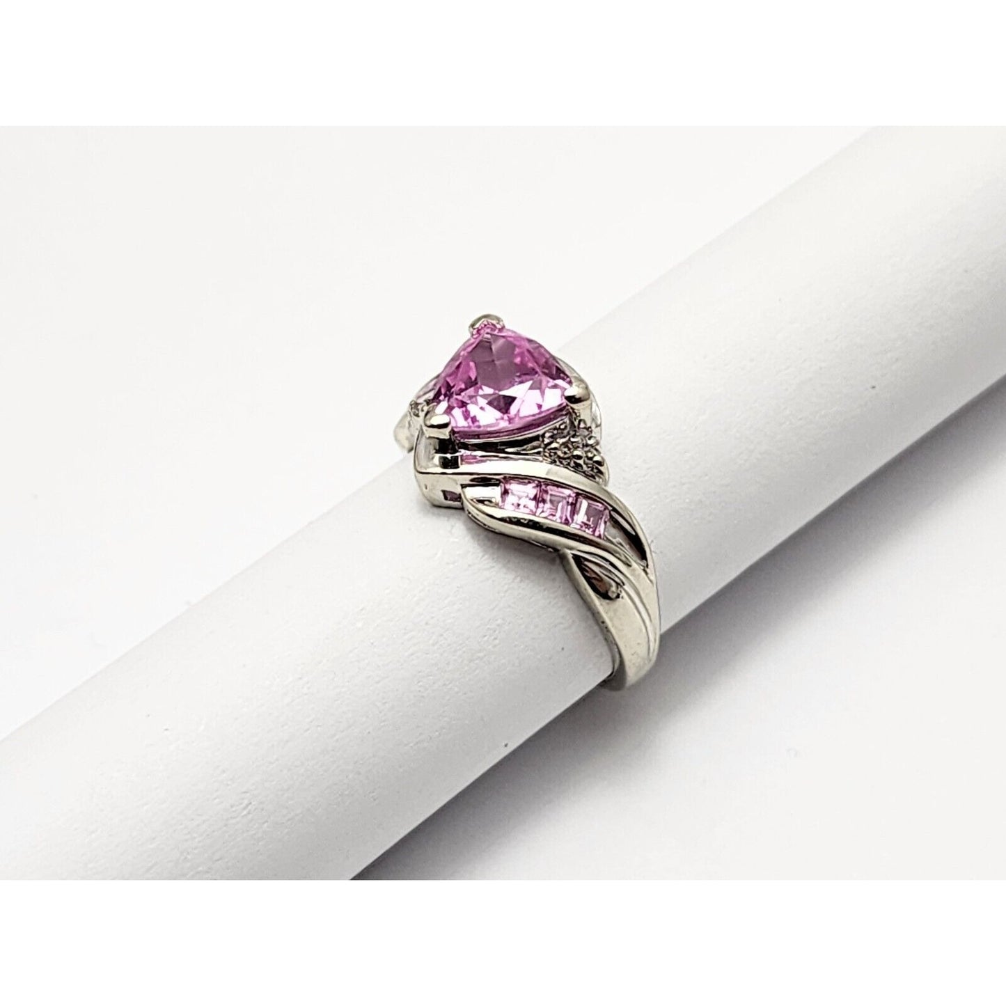 10K White Gold Tourmaline & Diamond Ring