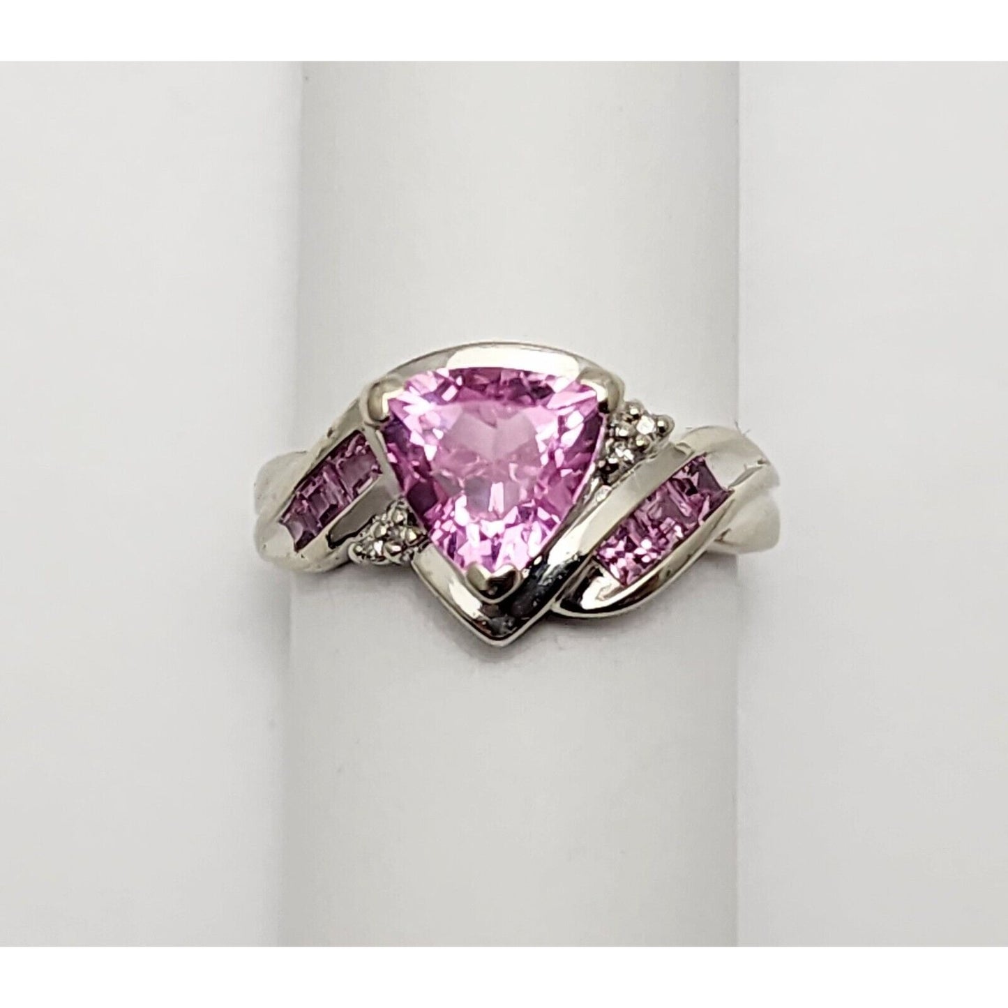 10K White Gold Tourmaline & Diamond Ring