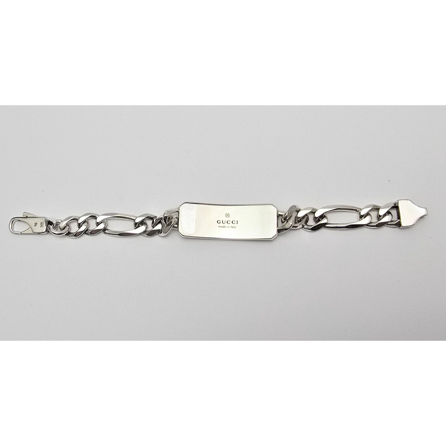 Gucci Sterling Silver 925 Signature Bee Motif and GG Link ID Bracelet