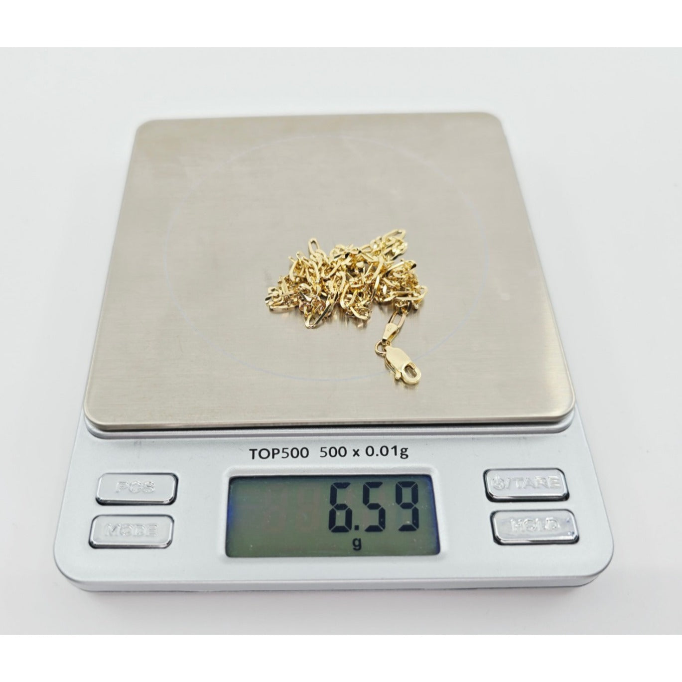 14K Yellow Gold Figaro Link Chain Necklace