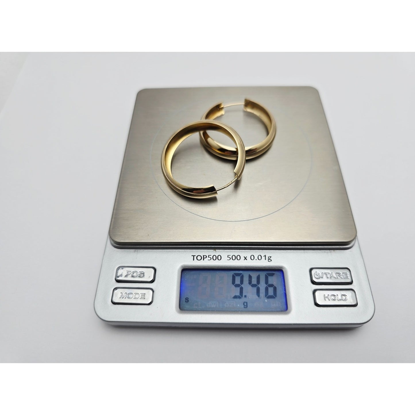 18K Yellow Gold Polished Rounded Hoop Earrings