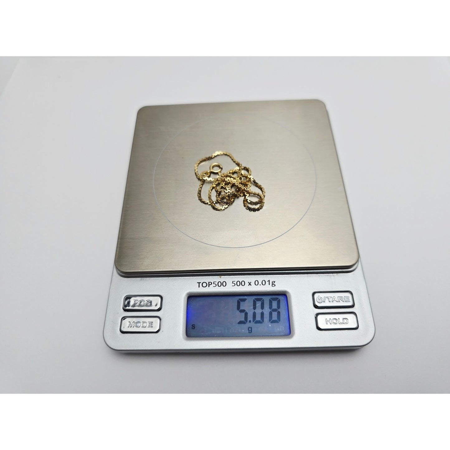 18K Yellow Gold Boxed Serpentine Link Chain Necklace