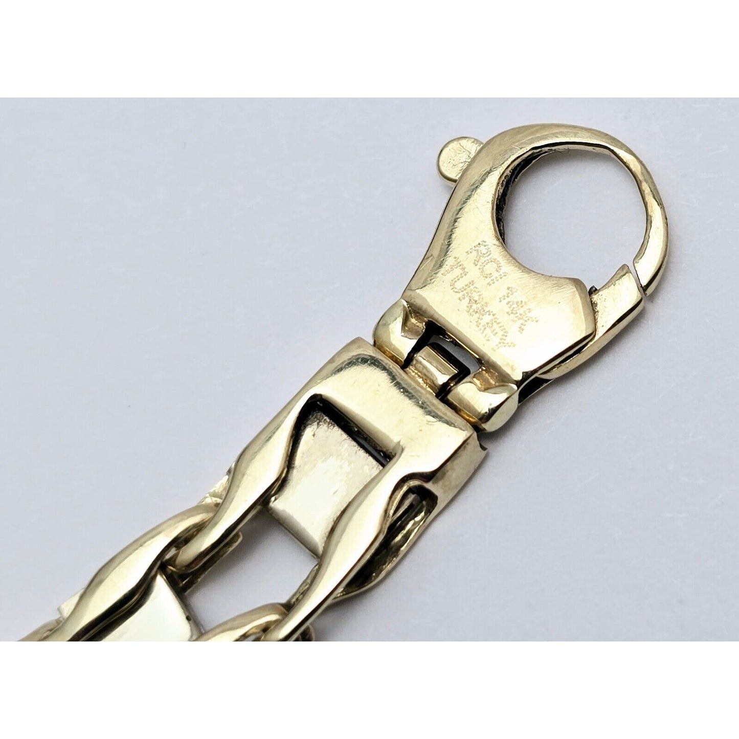 14K Two Tone Gold ID Style Custom Link Chain Bracelet