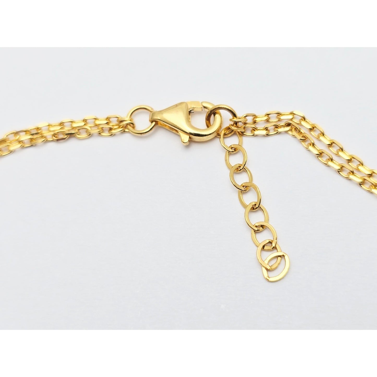 21K Yellow Gold Interlocking Circles Cable Link Resizable Bracelet