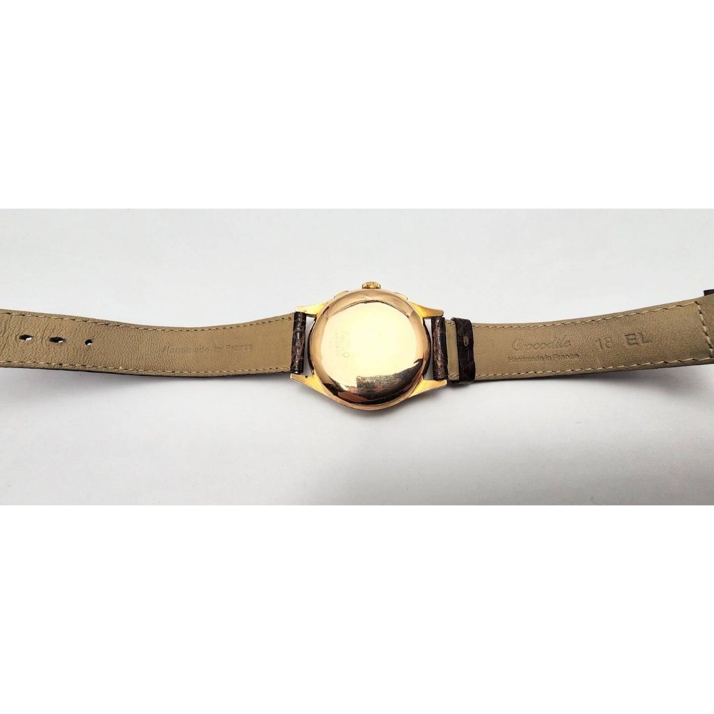 Vintage Monval 18K Rose Gold 37mm 17J Antimagnetic Chronograph Swiss Watch