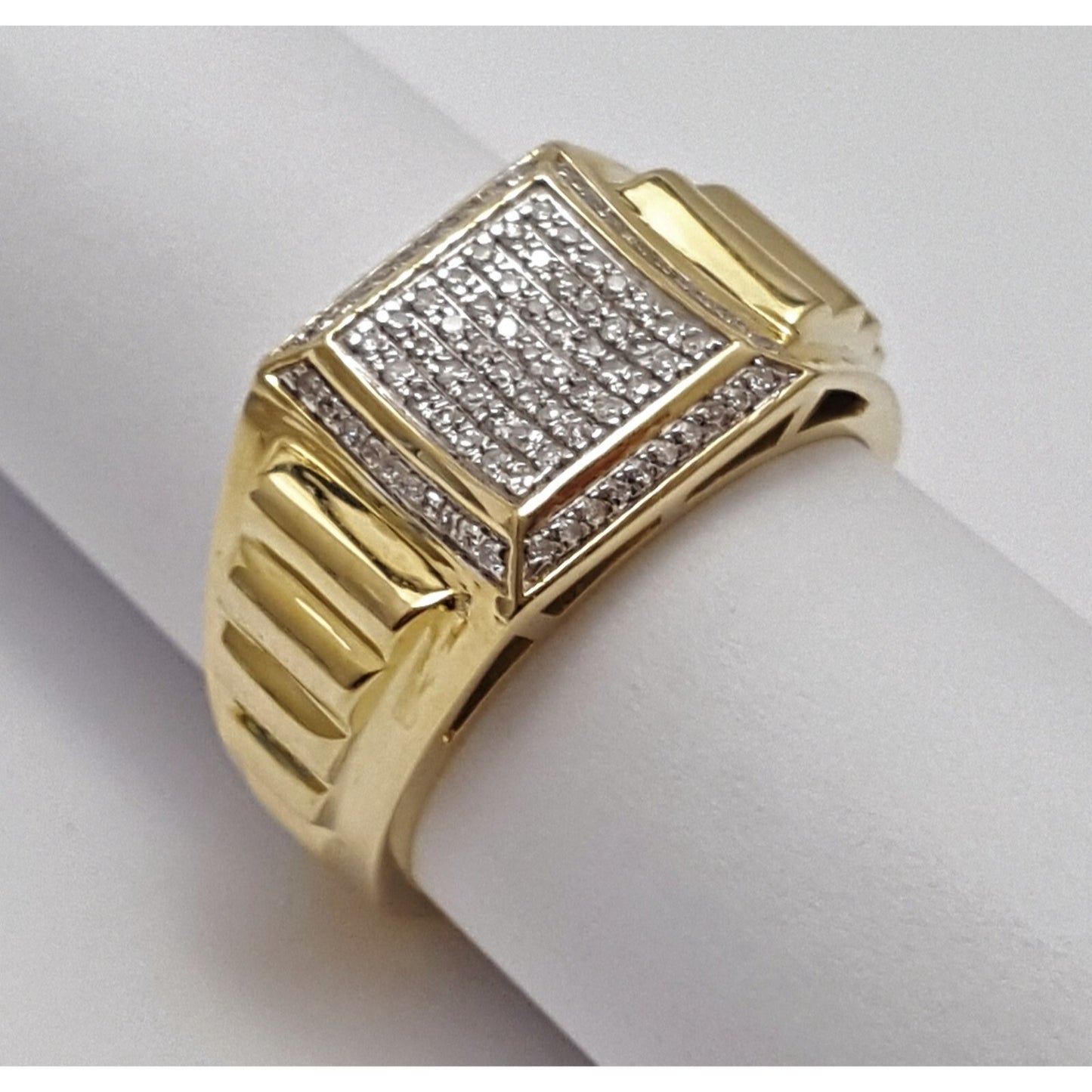 10K Yellow Gold Diamond Men's Ring