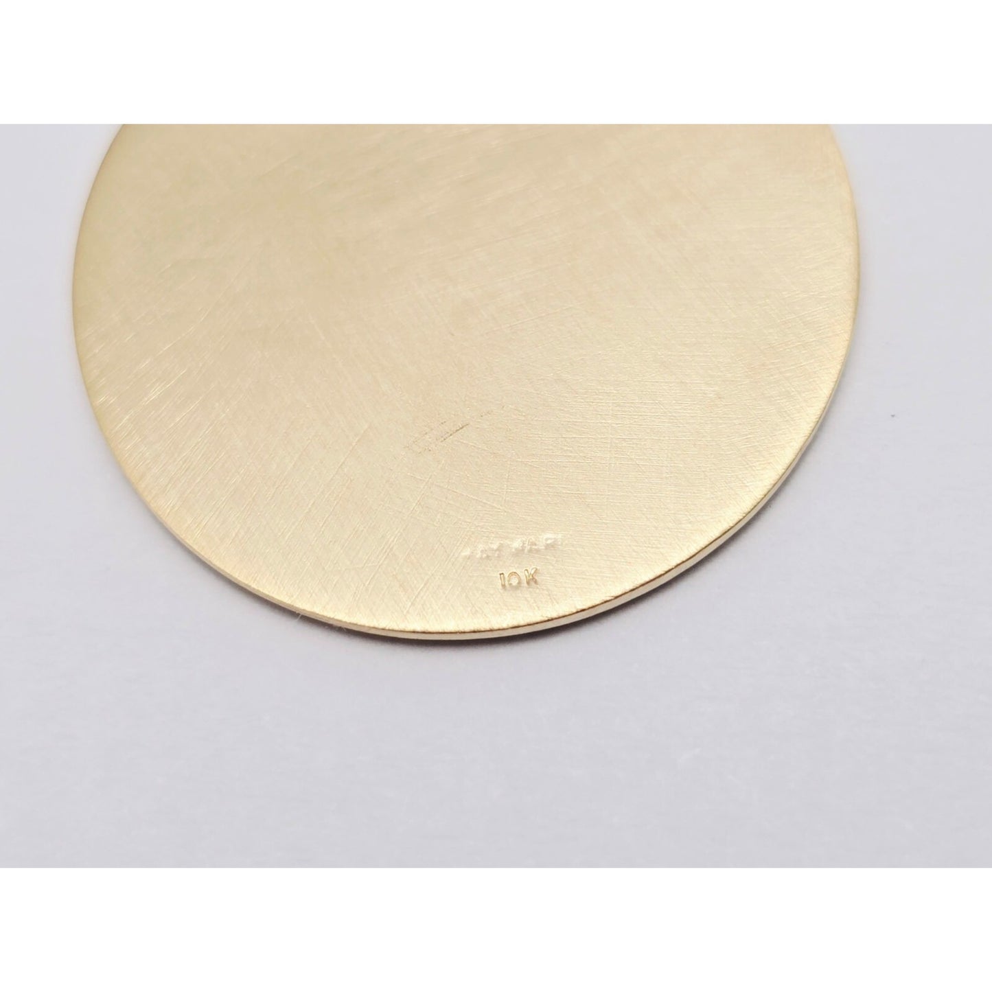 10K Yellow Gold Round Saint Christopher Charm Pendant