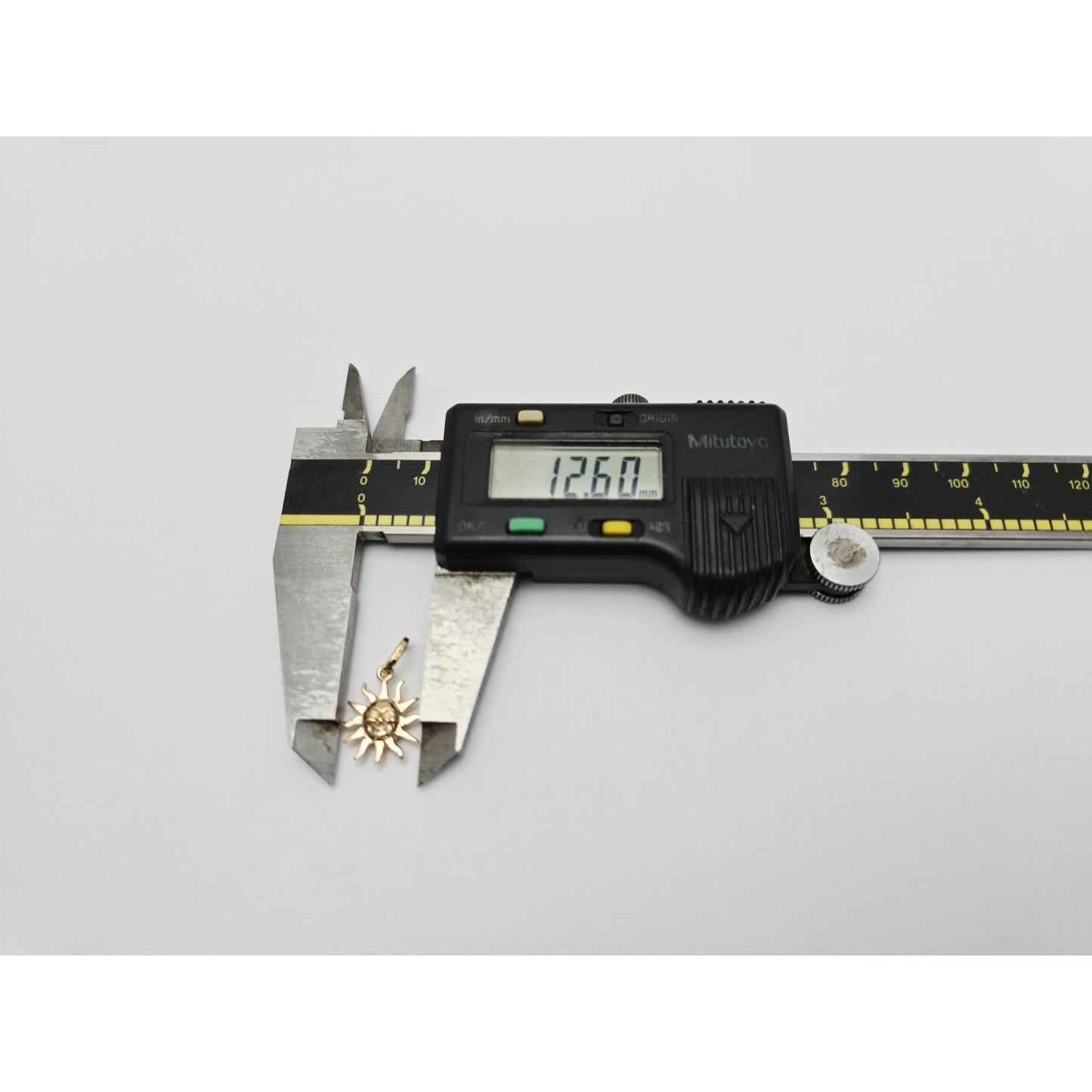 Tiny 14K Yellow Gold St Lucia Smiling Sun Charm Pendant