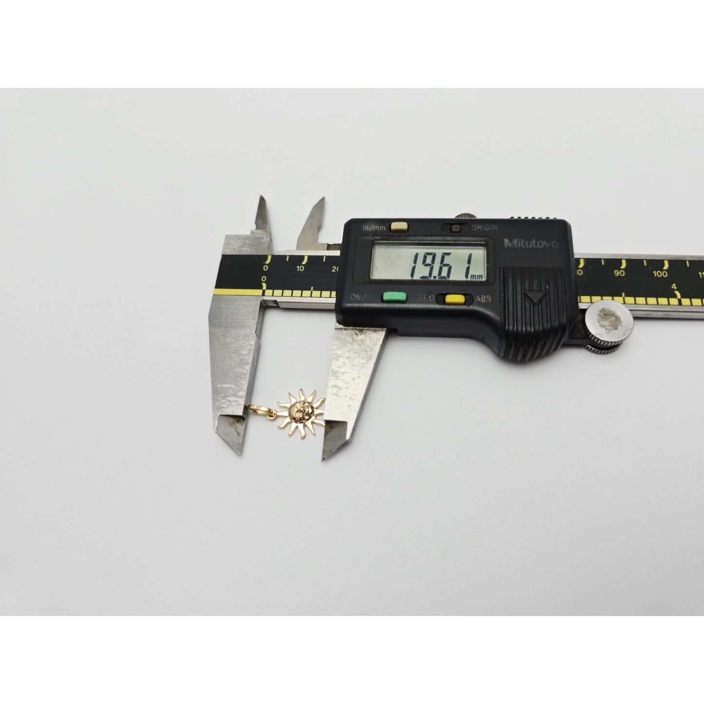 Tiny 14K Yellow Gold St Lucia Smiling Sun Charm Pendant