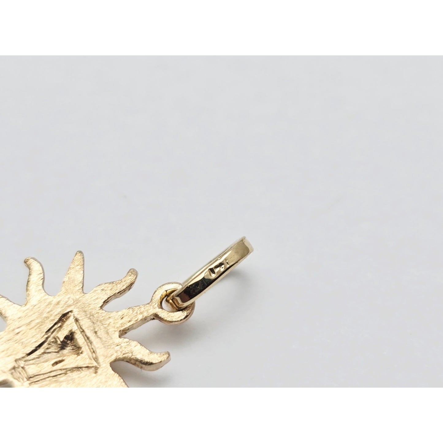 Tiny 14K Yellow Gold St Lucia Smiling Sun Charm Pendant