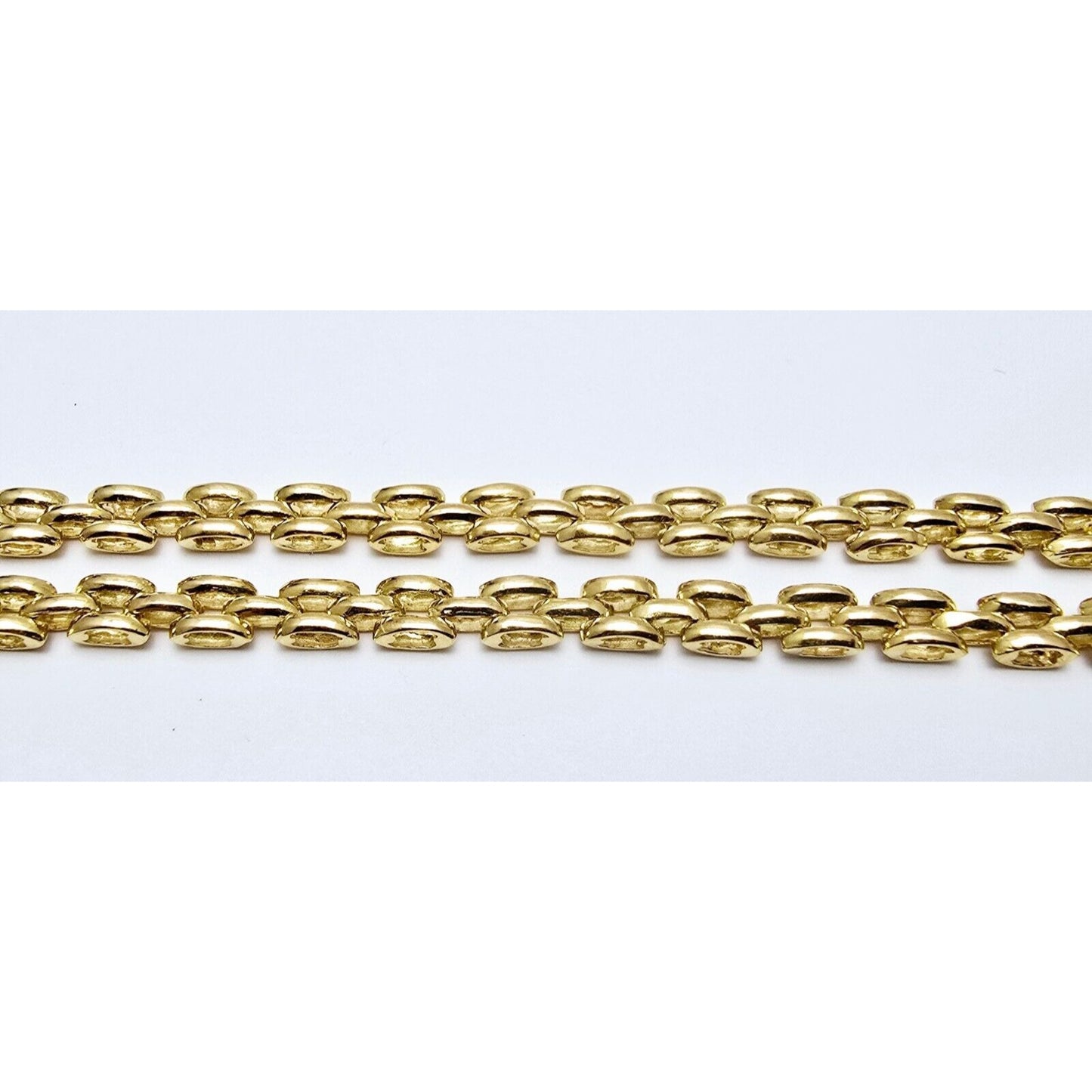 18K Yellow Gold Cabochon Sapphire & Diamond Link Chain Necklace