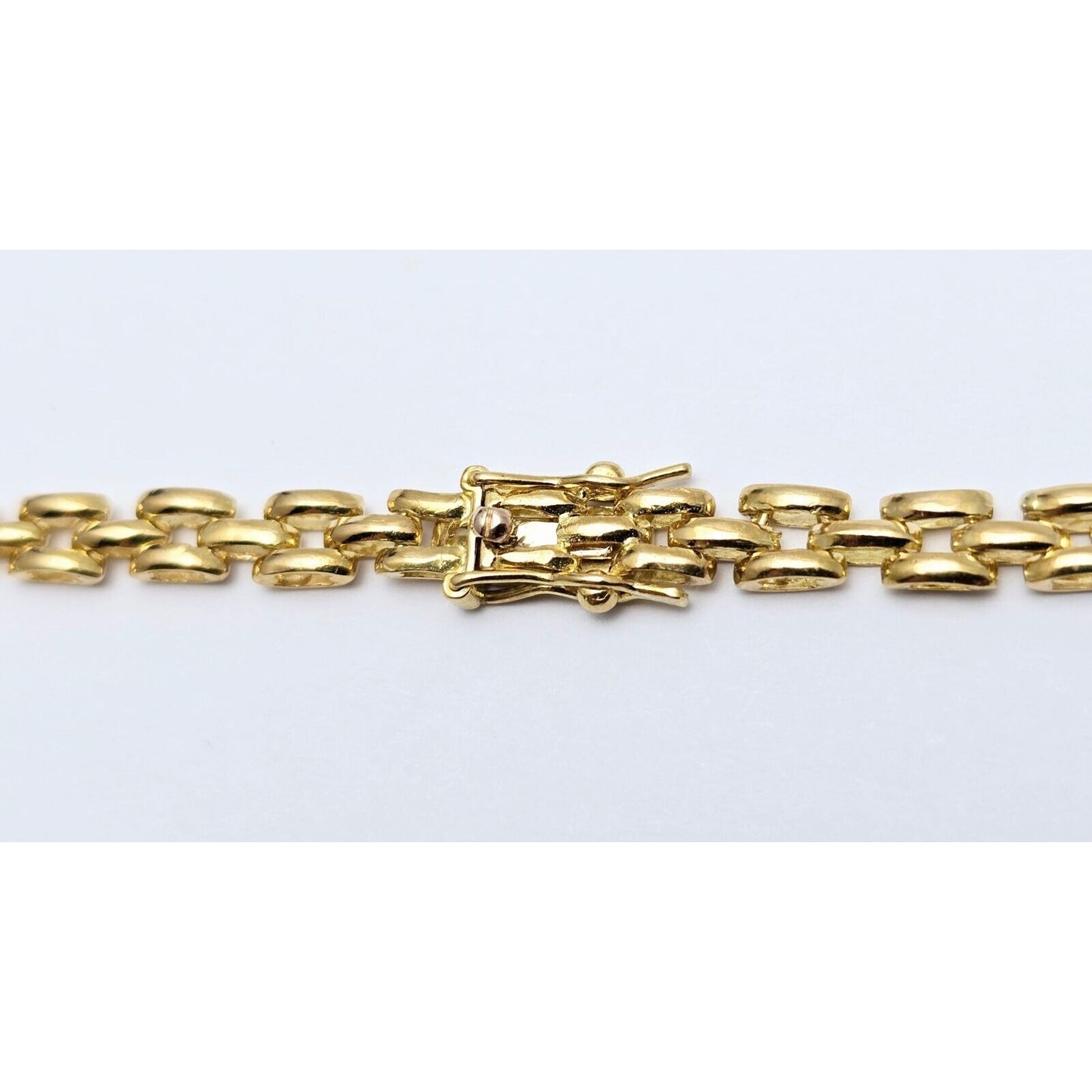 18K Yellow Gold Cabochon Sapphire & Diamond Link Chain Necklace