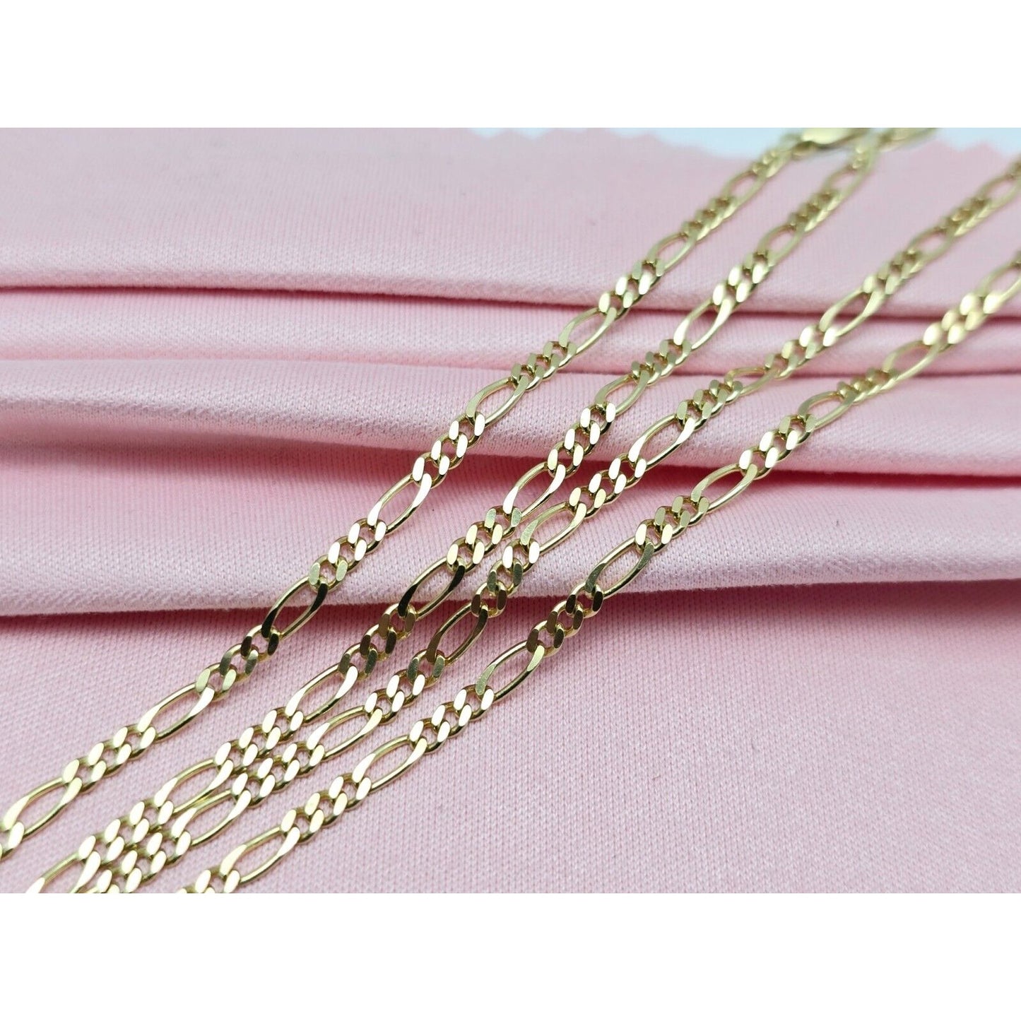 14K Yellow Gold Figaro Link Chain Necklace