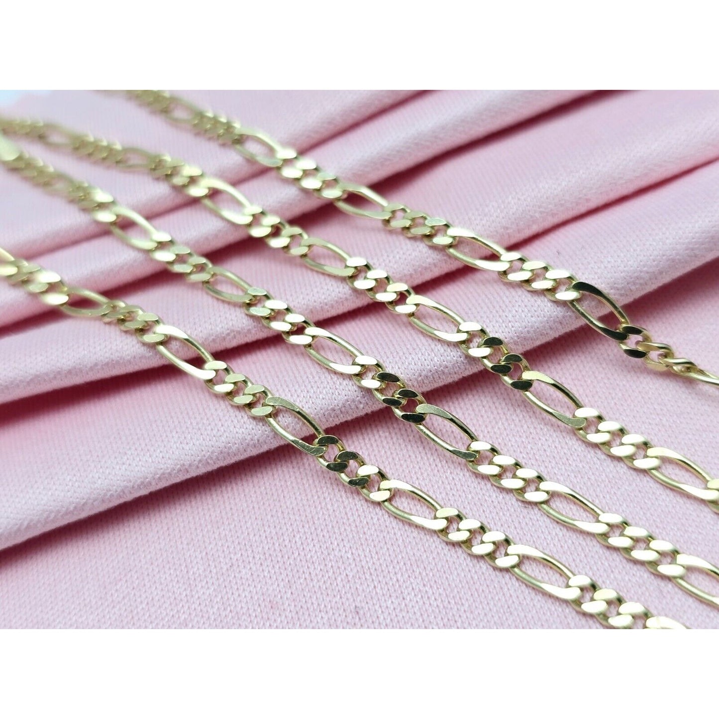 14K Yellow Gold Figaro Link Chain Necklace