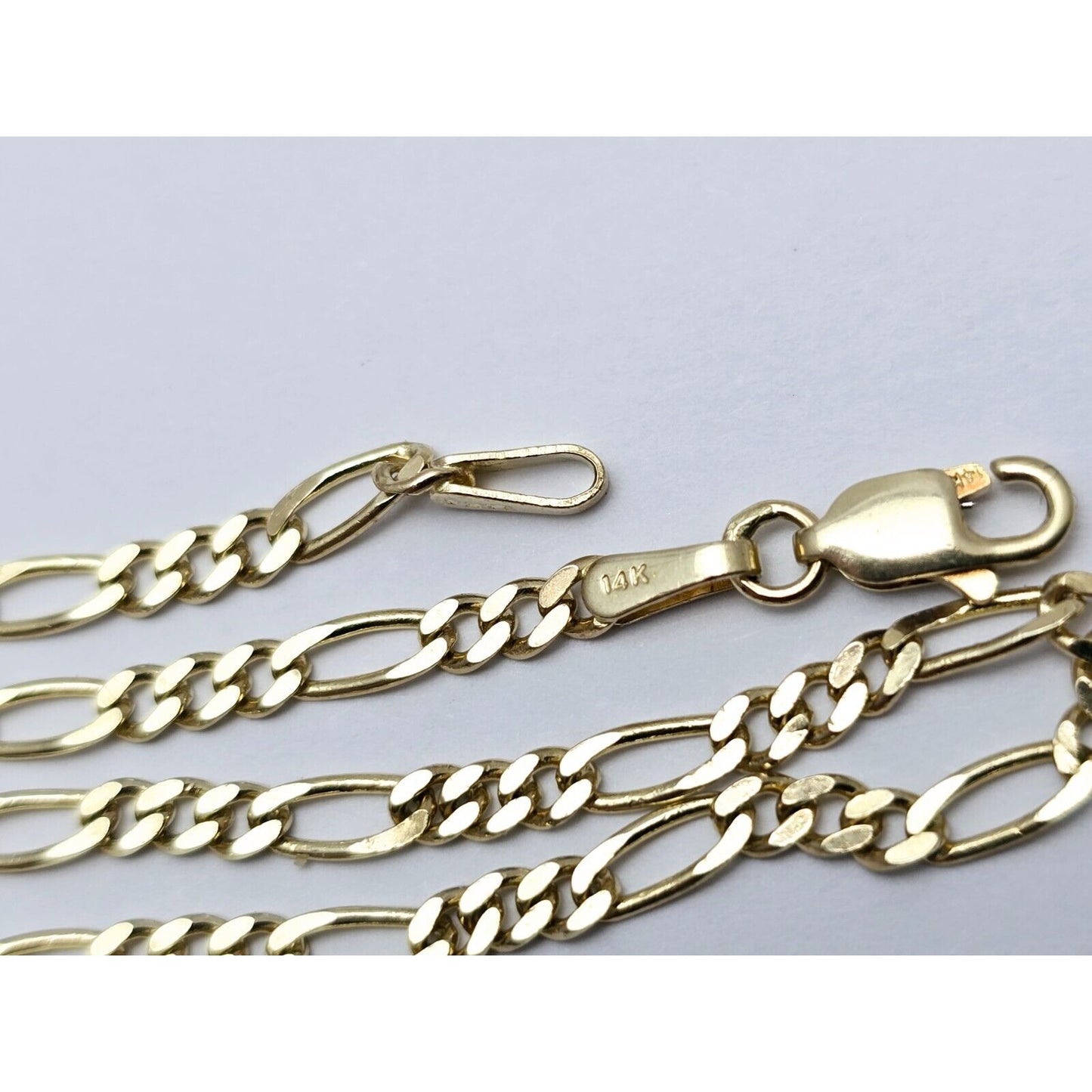 14K Yellow Gold Figaro Link Chain Necklace