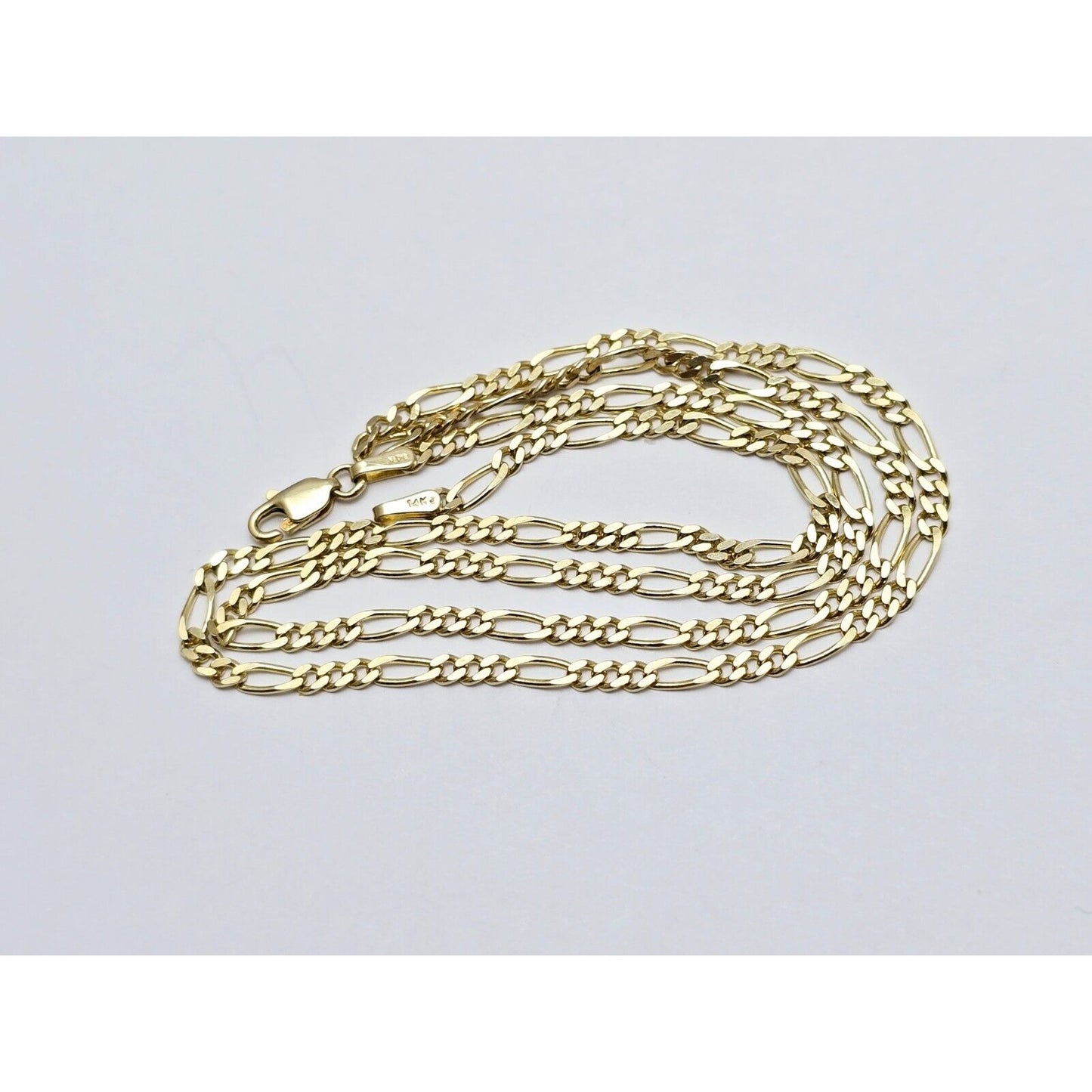14K Yellow Gold Figaro Link Chain Necklace