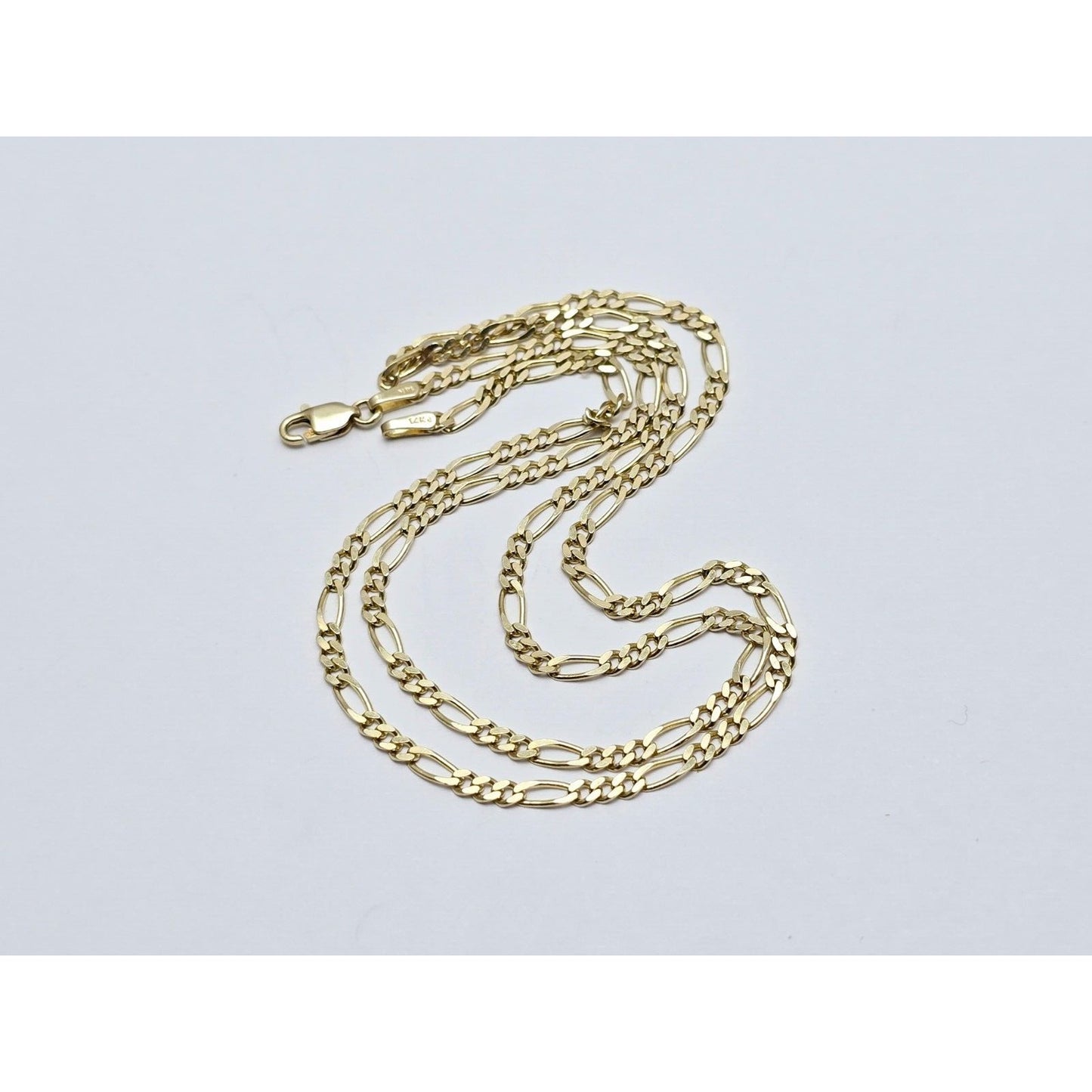 14K Yellow Gold Figaro Link Chain Necklace