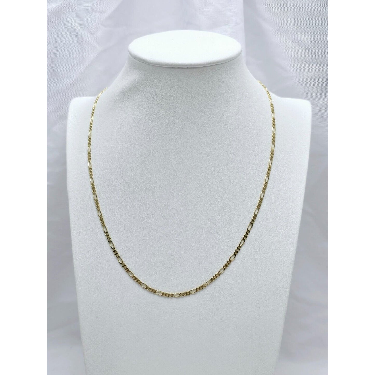 14K Yellow Gold Figaro Link Chain Necklace