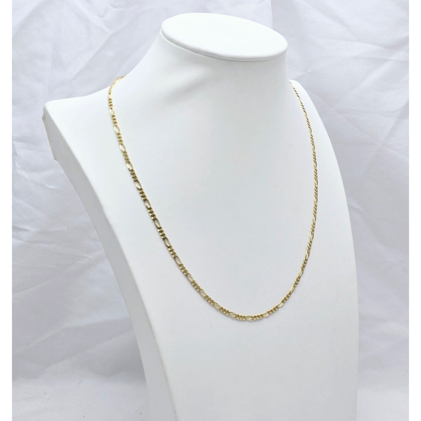 14K Yellow Gold Figaro Link Chain Necklace