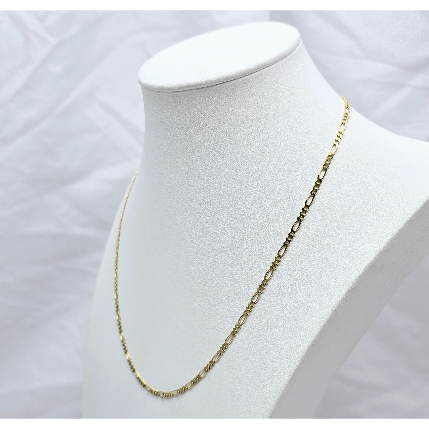 14K Yellow Gold Figaro Link Chain Necklace