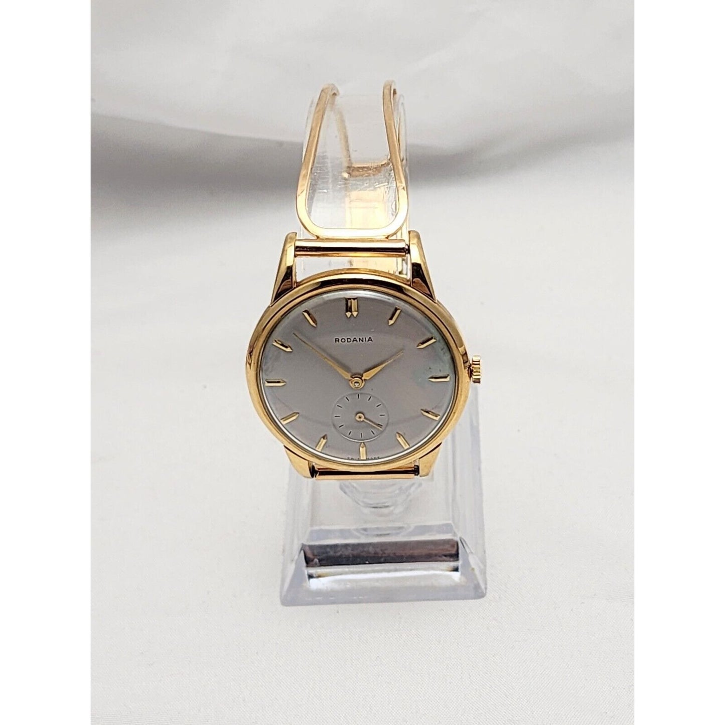 Vintage 1940s Rodania 18K Yellow Gold 35mm 17J Case # 127 Sub Dial Swiss Watch