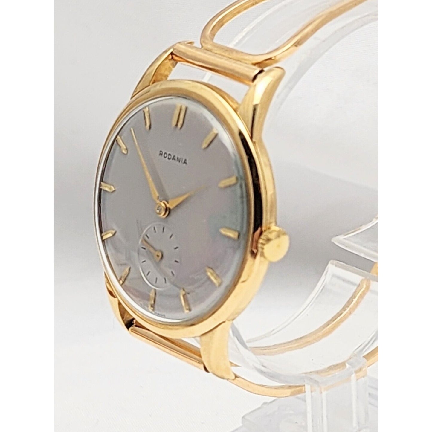 Vintage 1940s Rodania 18K Yellow Gold 35mm 17J Case # 127 Sub Dial Swiss Watch