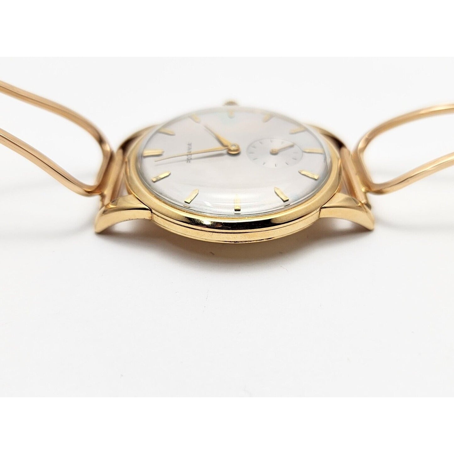 Vintage 1940s Rodania 18K Yellow Gold 35mm 17J Case # 127 Sub Dial Swiss Watch