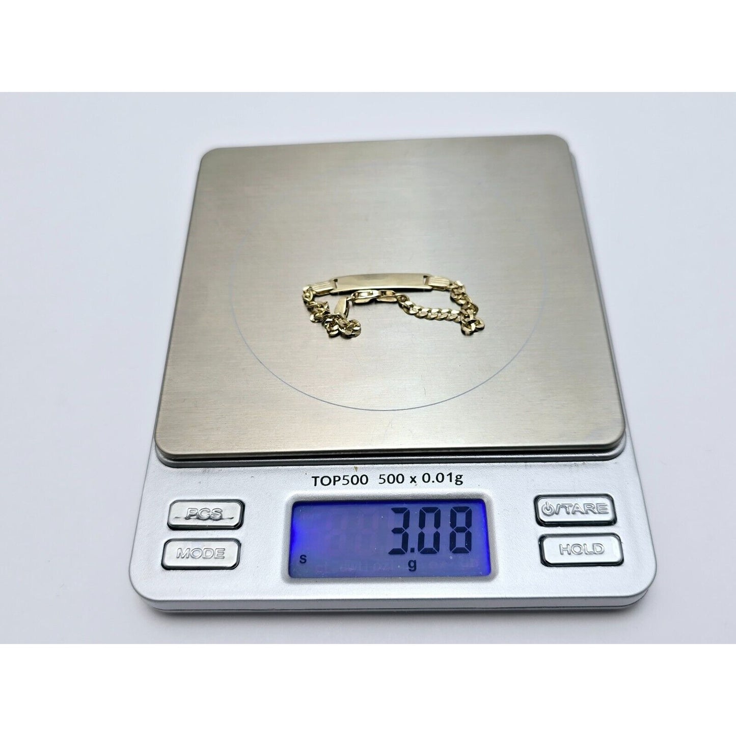 Baby 14K Yellow Gold Curb Link ID Bracelet