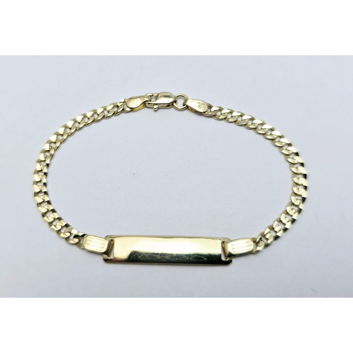Baby 14K Yellow Gold Curb Link ID Bracelet