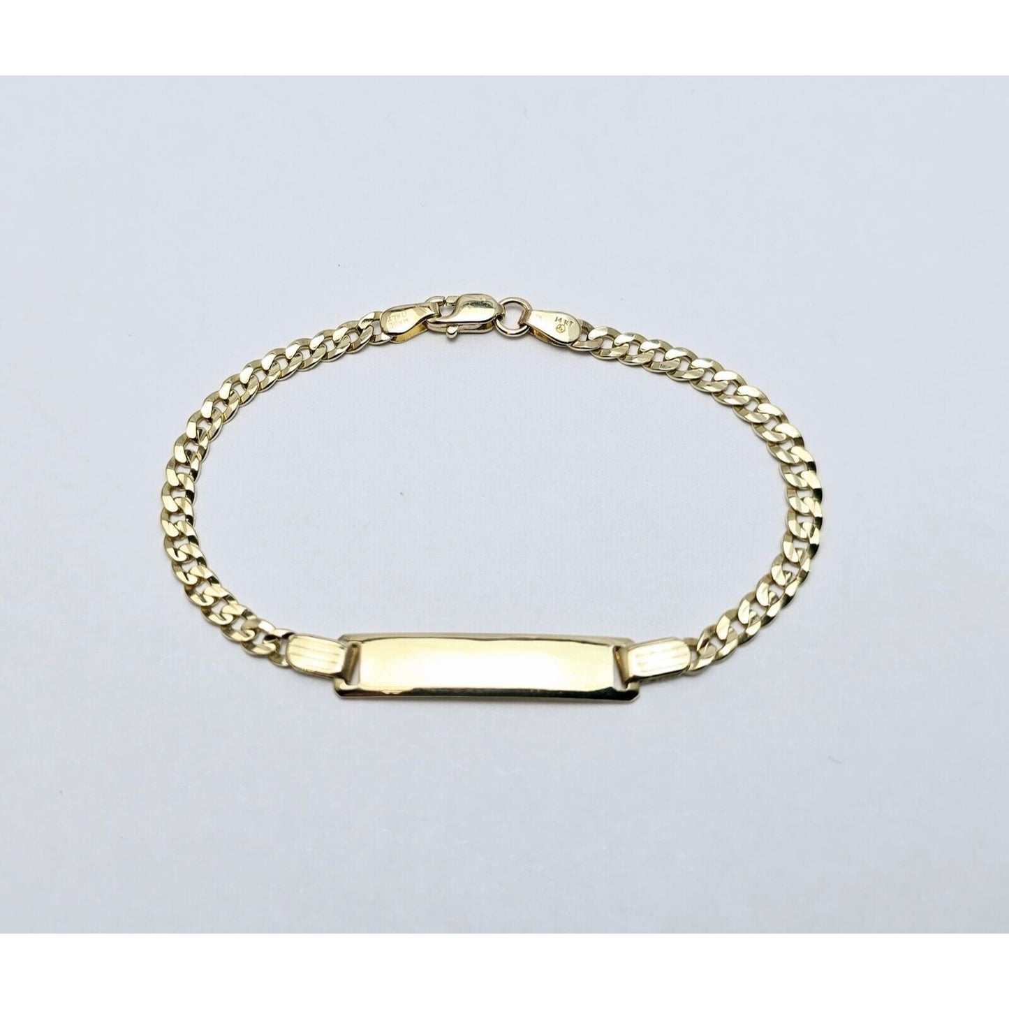 Baby 14K Yellow Gold Curb Link ID Bracelet