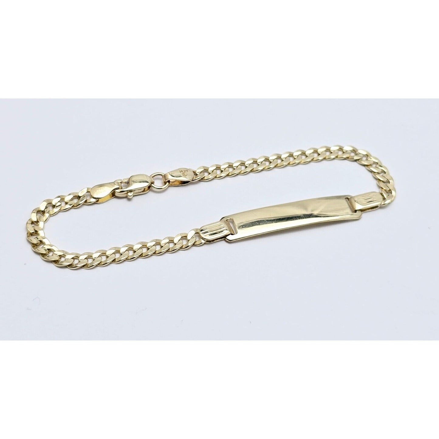 Baby 14K Yellow Gold Curb Link ID Bracelet