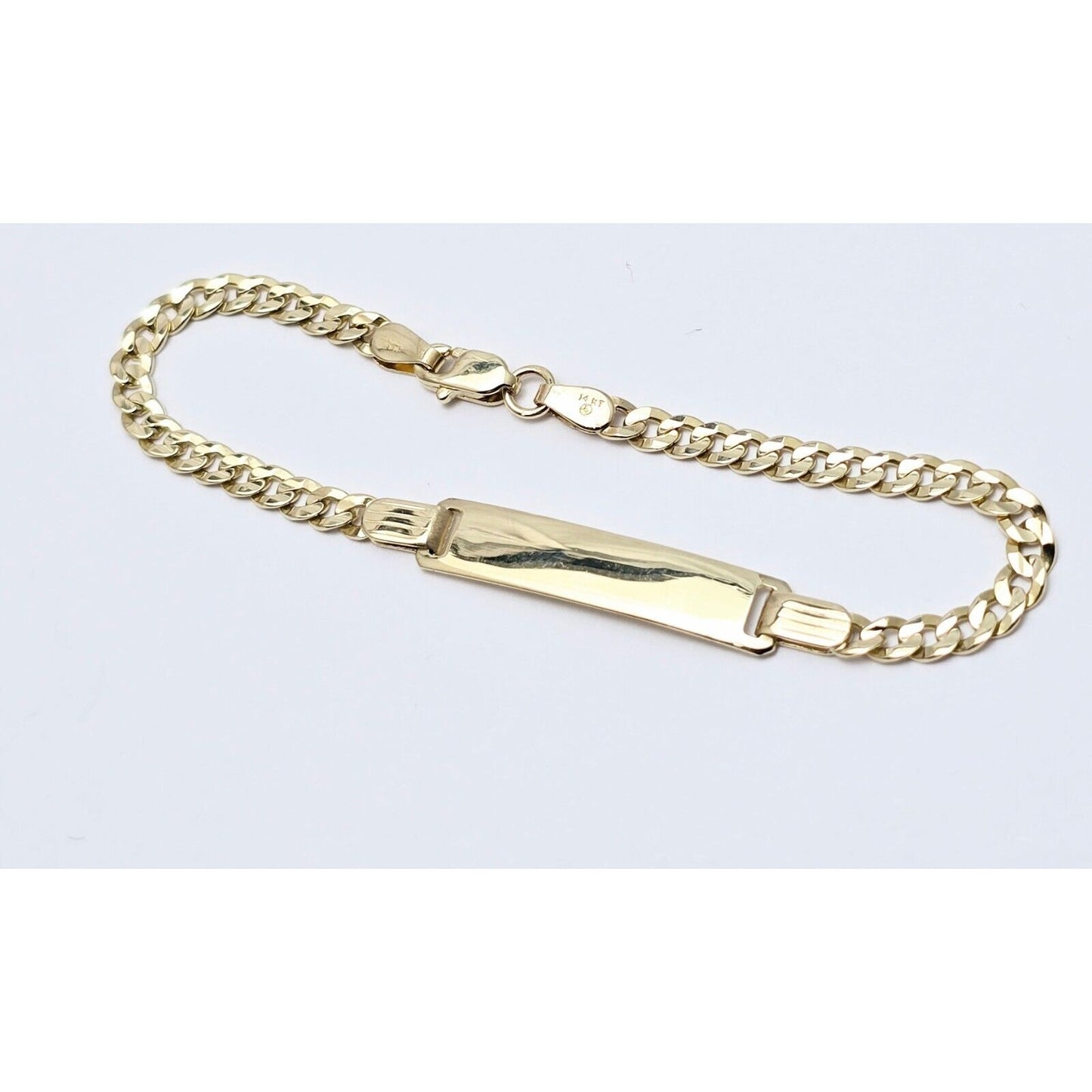 Baby 14K Yellow Gold Curb Link ID Bracelet
