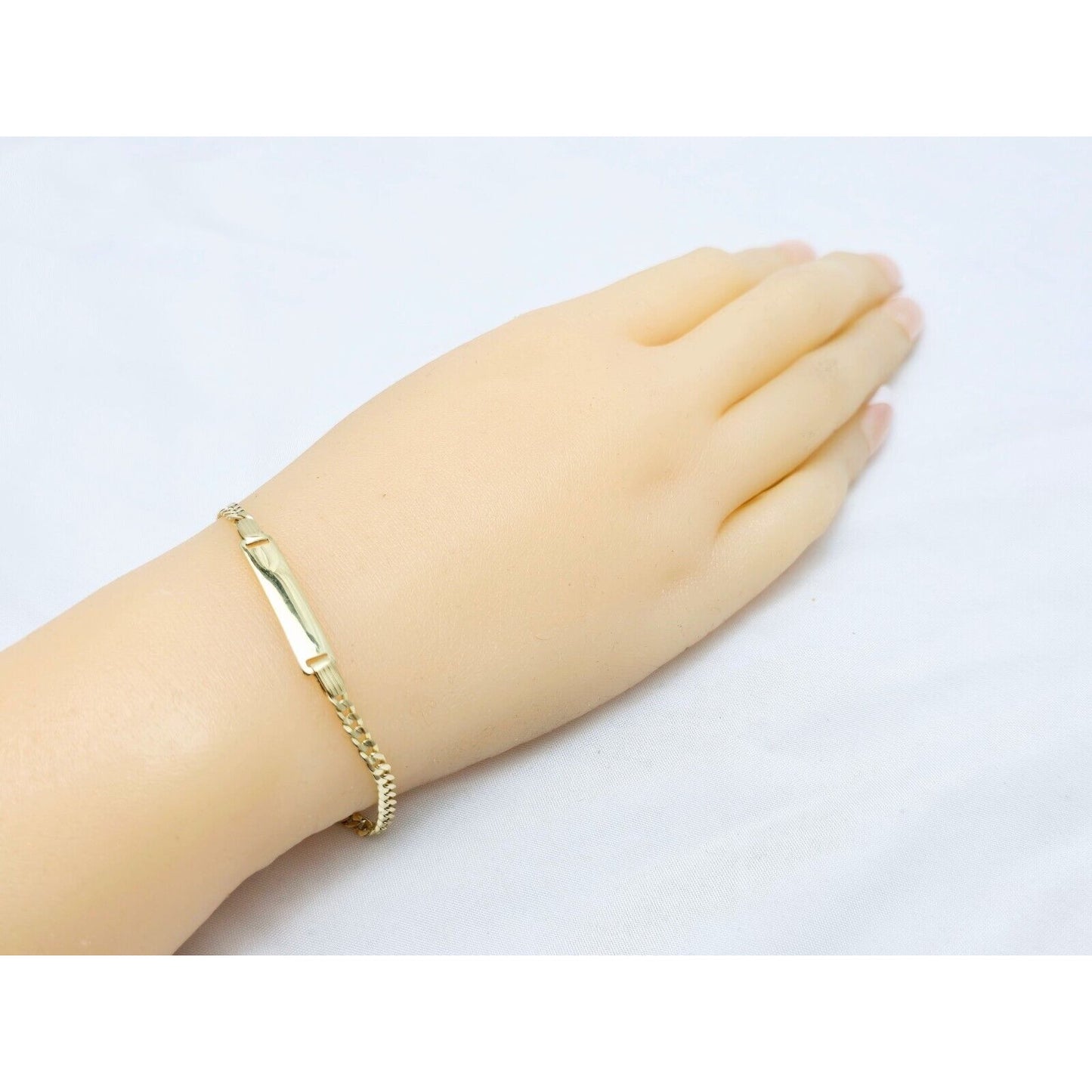 Baby 14K Yellow Gold Curb Link ID Bracelet