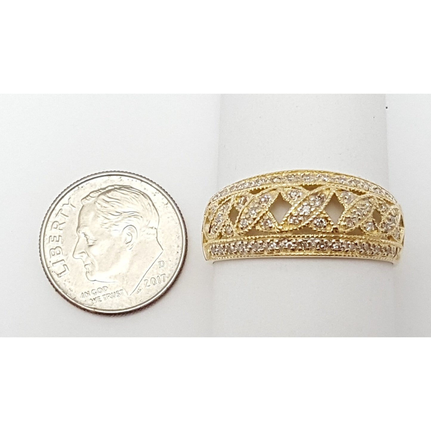 14K Yellow Gold Cluster Diamond Ring