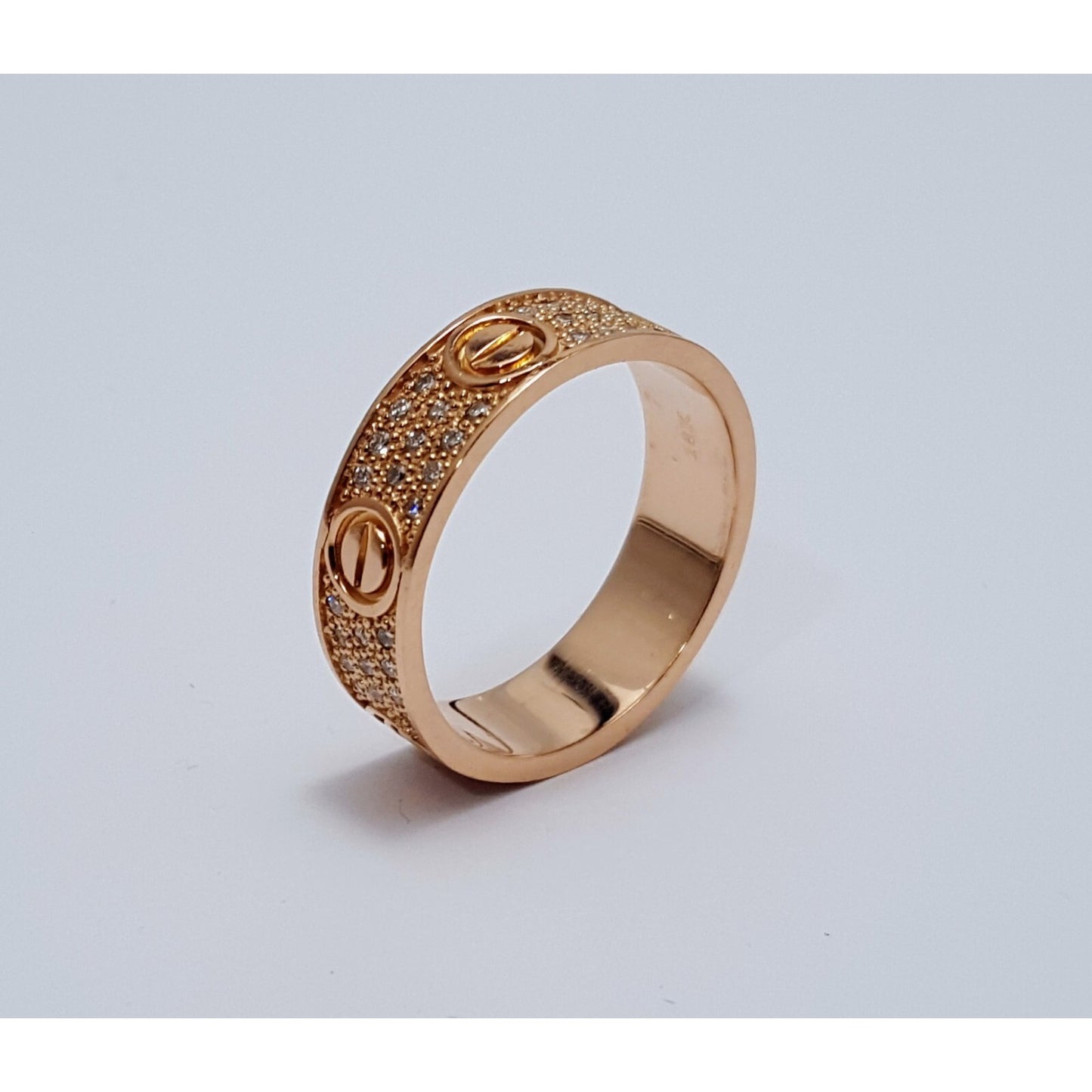 18K Rose Gold Diamond Wedding Ring Band