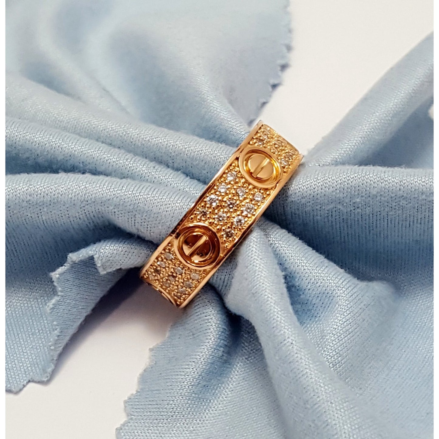 18K Rose Gold Diamond Wedding Ring Band